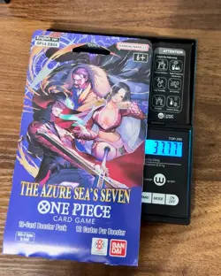 (HEAVY) 37.77g One Piece OP14 The Azure Sea’s Seven Sleeved Booster Pack - Image 1