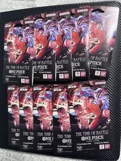ONE PIECE CCG OP-16 THE TIME OF BATTLE SLEEVED BOOSTER PACKS LOT OF 10 - Image 1