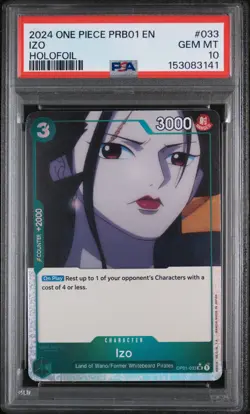 2024 ONE PIECE IZO PRB01 OP01-033 ALT ART - PSA 10 - SUPER LOW POP - POP 2 !!! - Image 1