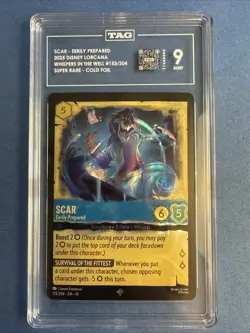 Scar Eerily Prepared 153/204 Super Rare Cold Foil 2025 Disney Lorcana TAG 9 Mint - Image 1