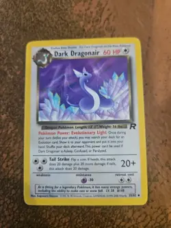 Pokemon Dark Dragonair TCG Unlimited Uncommon Card 33/82 Vintage 1999 WOTC LP - Image 1