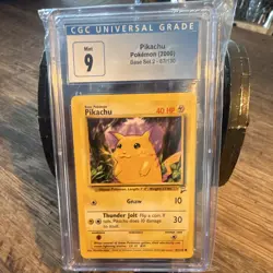 CGC 9 Blue Label MINT Pikachu Base Set 2 2000 #087/130 Pokemon Card - Image 1