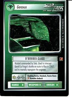 STAR TREK CCG BLAZE OF GLORY RARE CARD GORAXUS ex - Image 1