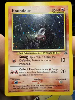 Pokemon TCG Houndour Neo Discovery Holo Rare Card 5/75 - SWIRL 🌀 - Image 1