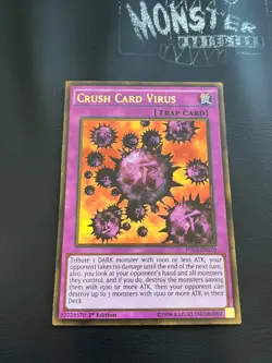YUGIOH CRUSH CARD VIRUS GOLD RARE PGL2-EN070 1ST EDITION - Image 1