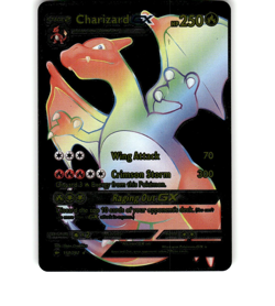 Custom Metallic Black Charizard Card Charizard V Card READ DESCRIPTION BELOW - Image 1