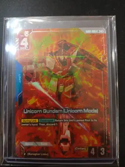 Gundam Card Game Newtype Rising Unicorn Gundam Unicorn Mode GD01 005 R+ English - Image 1