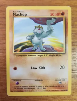 Unlimited Machop Pokemon Card, Base Set 52/102 - Image 1