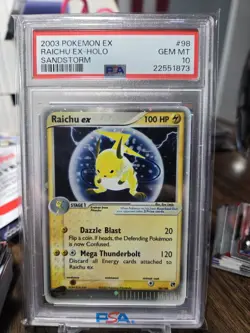 2003 Pokemon Sandstorm Raichu Ex Holo 98 PSA 10 - Image 1