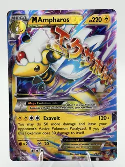M Ampharos EX Mega Ultra Rare Holo 28/98 XY Ancient Origins 2015 Pokemon TCG NM - Image 1