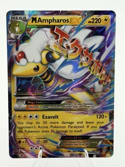 M Ampharos EX Mega Ultra Rare Holo 28/98 XY Ancient Origins 2015 Pokemon TCG NM - Image 2