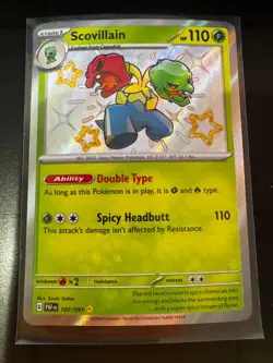 Pokemon - Scovillain - 107/091 SV: Paldean Fates - Shiny Rare - NM - Image 1