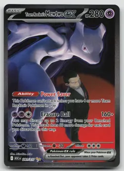 Pokemon Team Rocket's Mewtwo EX 281/217 Sv10 Ascended Hero’s Holo Rare LP - Image 1
