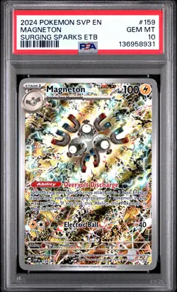 2024 POKEMON SVP EN-SV BLACK STAR PROMO #159 MAGNETON PSA 10 - Image 1