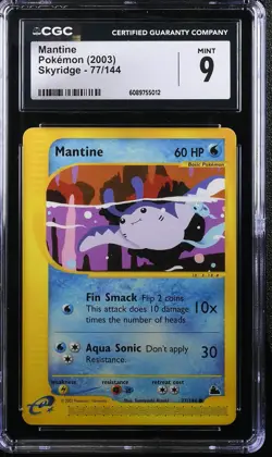2003 CGC 9 Graded Pokemon Mantine 77/144 Skyridge - Image 1