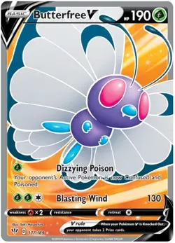 NM-Mint Butterfree V - 177/189 - Full Art Ultra Rare Pokemon Darkness Ablaze - Image 1