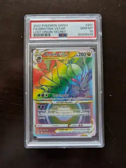 Giratina VSTAR 201/196 Secret Rare Lost Origin Rainbow Pokemon PSA 10 - Image 1