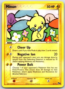 Minun 4/17 Rare POP Series 3 Pokemon Near Mint - Image 1