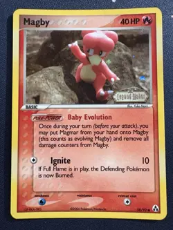 Magby 58/92 Pokemon 2006 EX Legend Maker Reverse Holo Stamped LP - Image 1