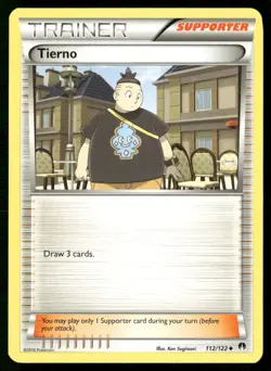 Tierno 112/122 Uncommon BREAKpoint Pokemon Moderately Played - Image 1