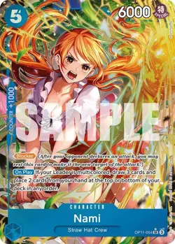 Nami (054) (Alternate Art) SR Foil A Fist of Divine Speed OP11-054 NM P-01 - Image 1