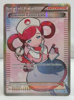 Pokemon Center Lady TCG Card XY Flashfire 105/106 FULL ART ULTRA RARE NM - Image 1