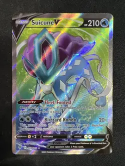 Suicune V - 173/203 - Pokemon Evolving Skies Sword & Shield Full Art Card NM - Image 1