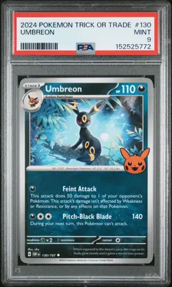 2024 POKEMON TRICK OR TRADE #130 UMBREON PSA 9 - Image 1