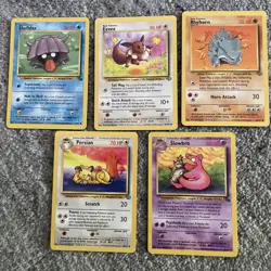 Vintage Pokemon Cards Jungle & Fossil Set Lot 5 Cards MP - Image 1
