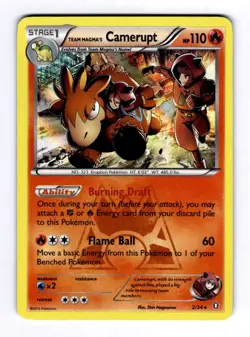 Team Magma's Camerupt Double Crisis #2 (2015) Holo NM Pokemon - Image 1