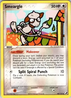 Smeargle 48/115 Uncommon Unseen Forces Pokemon Moderately Played - Image 1