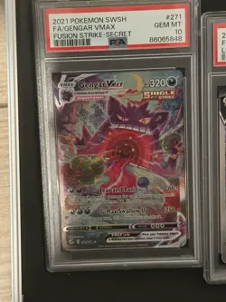 Pokemon Gengar VMAX Alternate Art Secret Rare Holo 271/264 Fusion Strike PSA 10 - Image 1