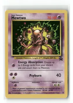 1999 Pokemon TCG League Promo Master The Game Mewtwo #14 Black Star Promo - Image 1