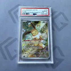 Pokemon 2025 Prismatic Evolutions Pokemon Center ETB Promo Eevee #173 PSA 10 - Image 1