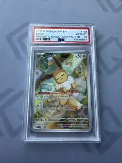 Pokemon 2025 Prismatic Evolutions Pokemon Center ETB Promo Eevee #173 PSA 10 - Image 2