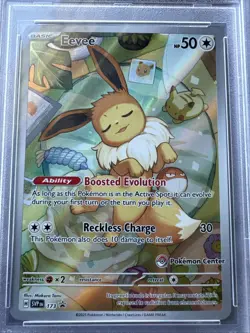 Pokemon 2025 Prismatic Evolutions Pokemon Center ETB Promo Eevee #173 PSA 10 - Image 3