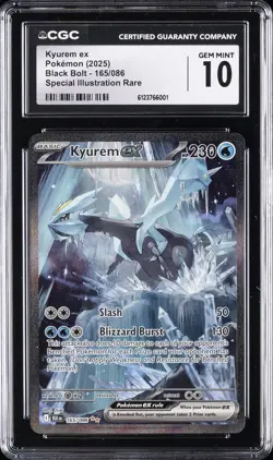 2025 POKEMON EN BLACK BOLT SIR #165 KYUREM EX CGC 10 GEM MINT - Image 1