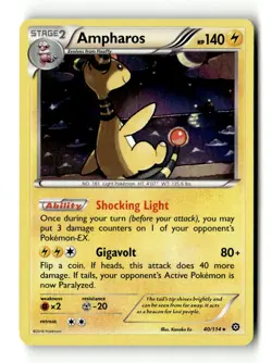 Ampharos 40/114 Holo Rare Steam Siege Pokemon Holo Lightly Played - Image 1