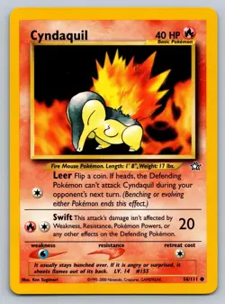 Cyndaquil 56/111 Common Neo Genesis Pokemon Unlimited Lightly Played - Image 1