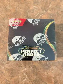 Pokemon Mega Evolution Perfect Order ME03 Booster Box Sealed, Top Sliced - Image 1