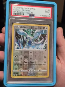 2020 Pokemon SWSH Darkness Ablaze Lugia Reverse Foil #140 PSA 9 (guard included) - Image 1