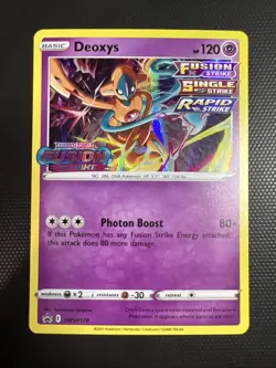 Deoxys SWSH170 NM - Black Star Promo - Fusion Strike Stamped Prerelease Pokemon - Image 1