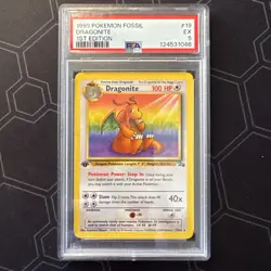 Pokemon Dragonite Fossil 1st Edition Holo Rare #4 PSA 5 - Image 1