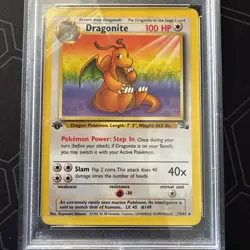 Pokemon Dragonite Fossil 1st Edition Holo Rare #4 PSA 5 - Image 2