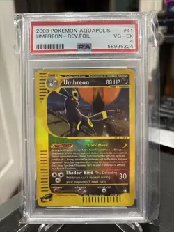 Umbreon 41/147 Rare Reverse Holo Aquapolis PSA 4 - Image 1