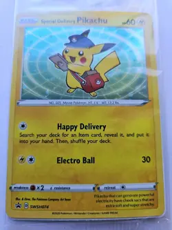 Pokemon TCG Pikachu Special Delivery Black Star Promo SWSH074 - Image 3