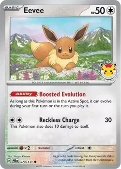 Pokemon TCG Eevee 074/131 Prismatic Evolutions Pokemon Day Stamped Promo Reverse - Image 1