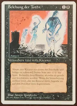 Animate Dead (Belebung der Toten) MTG 4th Edition German LP Magic The Gathering - Image 1