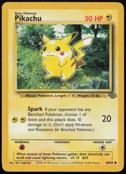 Pikachu 60/64 LP Jungle Common Unlimited Pokemon - Image 1