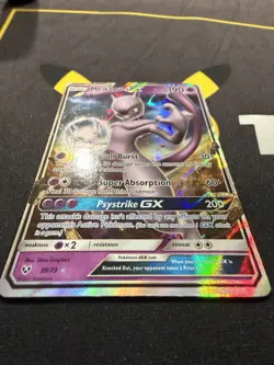 Pokemon Card Mewtwo GX 39/73 Shining Legends Holo Moderately Played/Damaged - Image 3